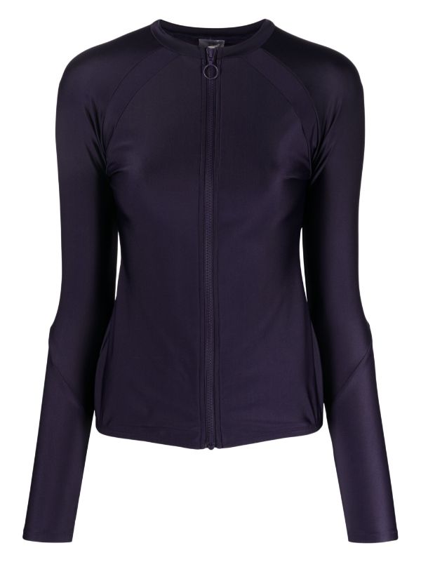 LONG SLEEVE ZIP RASH TOP | Navy | Duskii Active