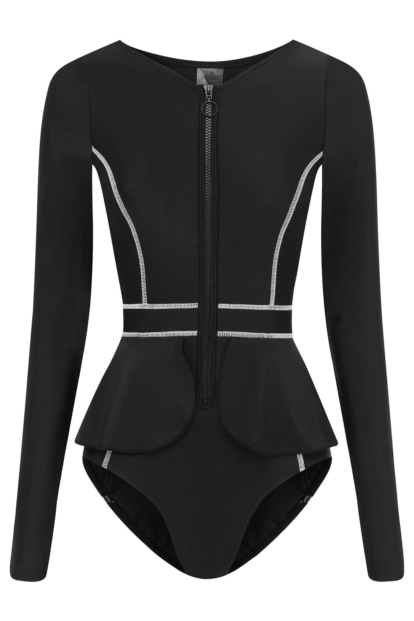 Duskii 長袖 ウエストフリル ワンピース水着 UPF50+ ブラック Women | Duskii Active