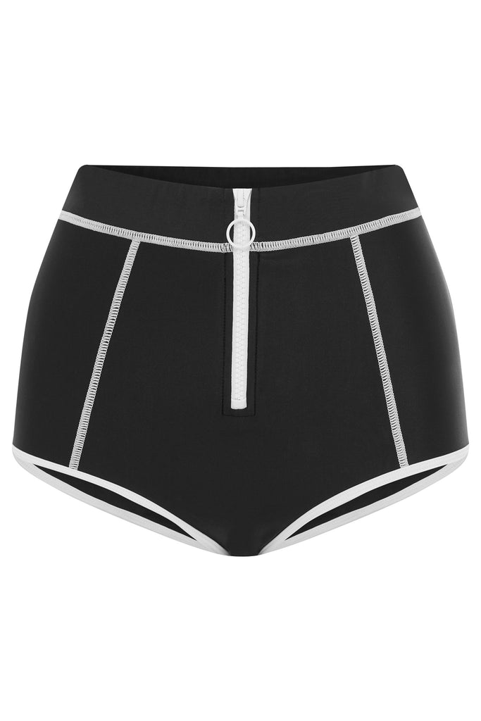 High Waist Zip Bottom | Black