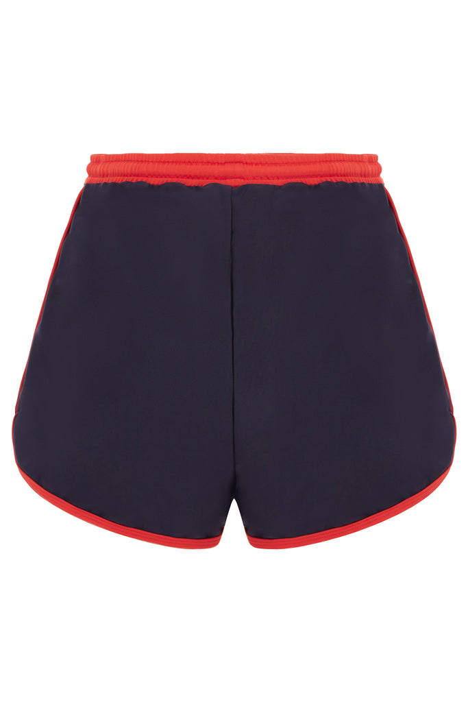 High Waist Surf Short | Navy & Red