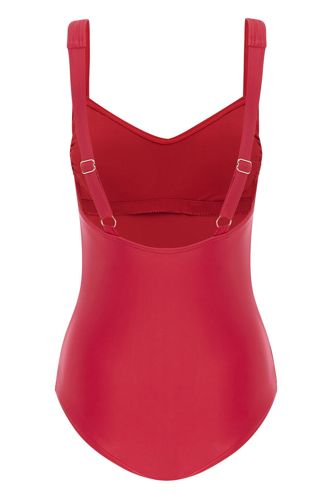 Diane Ruched One Piece | Cherry Red