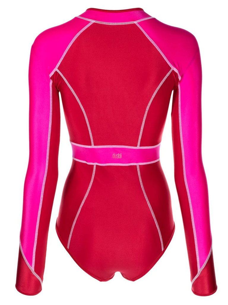 Monique Paddle Suit | Red & Neon Pink