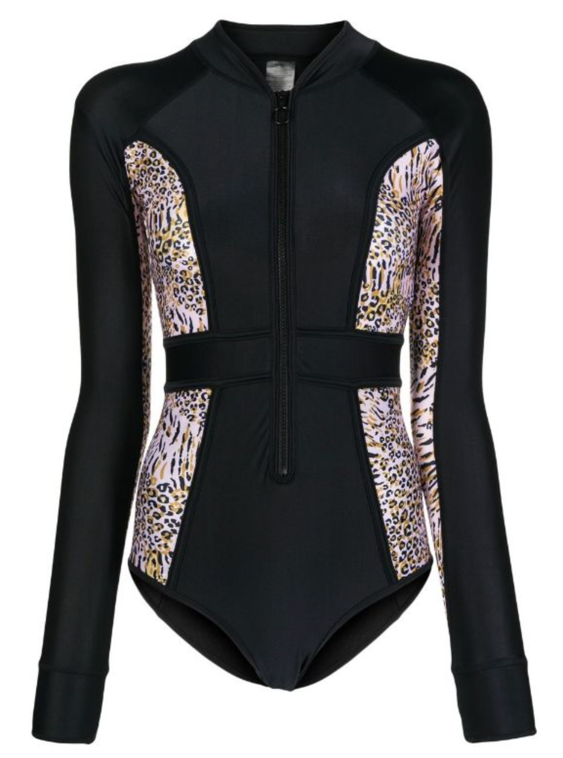 Long Sleeve Paddle Suit | Black & Leopard Print | Duskii Active